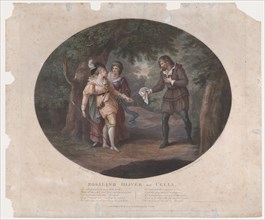 Rosalind, Oliver and Celia (Shakespeare, As You Like It, Act 4, Scene 6), 1791., 1791. Creator: Peltro William Tomkins.