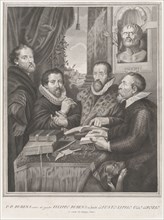 The Four Philosophers: Justus Lipsius, Hugo Grotius, Peter Paul Rubens, and Philip Rube..., 1770-82. Creators: Peter Paul Rubens, Unknown.