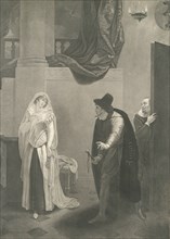 Shylock's House-Shylock, Jessica and Launcelot (Shakespeare..., first published 1795; reissued 1852. Creator: Peter Simon.