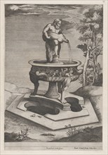 Speculum Romanae Magnificentiae: A Fountain and Basin, 1581., 1581. Creator: Pieter Perret.
