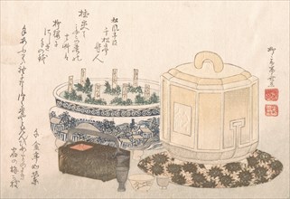 Fire-Holder and Flower-Pot, 19th century., 19th century. Creator: Shinsai.