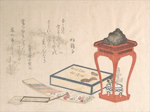 Stand, Box and Writing-Paper, probably 1816., probably 1816. Creator: Shinsai.