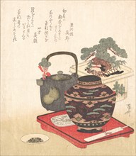 New Year Decorations and Tablewares, 19th century., 19th century. Creator: Shinsai.