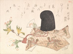 Cherry Blossoms and Court Hat, probably 1816., probably 1816. Creator: Shinsai.