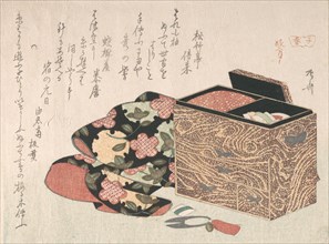 Lady's Work-Box and Bed Clothing, probably 1816., probably 1816. Creator: Shinsai.