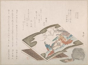 Illustrated Books and an Incense Burner, 19th century., 19th century. Creator: Shinsai.