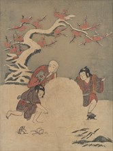 The Snow Ball, 1770., 1770. Creator: Suzuki Harunobu.