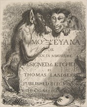 Title Page, from Monkey-ana, or Men in Miniature, 1827., 1827. Creator: Thomas Landseer.