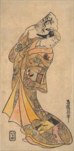 The Actor, Nakamura Shichisaburo II, 1703-1774 as a Woman with Fan. Creator: Torii Kiyomasu I.