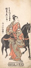 Bando Hikosaburo as Hanaregoma Chokichi Holding His Black Horse, ca. 1756., ca. 1756. Creator: Torii Kiyomitsu.