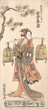 The Actor Azuma Tozo I as a Woman Carrying Two Bird Cages, 1768., 1768. Creator: Torii Kiyomitsu.