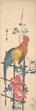 Peony and Cock, 1854., 1854. Creator: Ando Hiroshige.