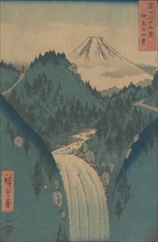 View of Fuji san from the Mountains in the Province of Izu (Izu no Sanchu), from the serie..., 1858. Creator: Ando Hiroshige.