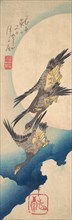 Wild Geese Flying under the Full Moon, ca. 1833., ca. 1833. Creator: Ando Hiroshige.