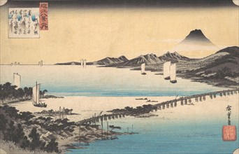 Seta no Sekisho. Sunset, Seta. Lake Biwa, ca. 1835., ca. 1835. Creator: Ando Hiroshige.