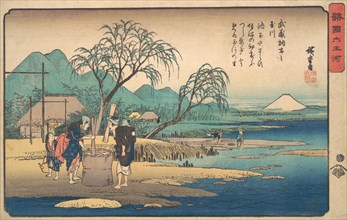 Musashi: Chofu no Tamagawa, ca. 1833., ca. 1833. Creator: Ando Hiroshige.