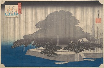 Evening Rain on the Karasaki Pine. Creator: Ando Hiroshige.