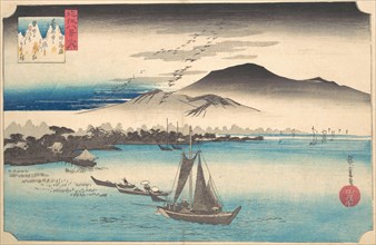 Returning Geese at Katada, ca. 1832., ca. 1832. Creator: Ando Hiroshige.