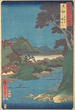 Yamato, Tatsutayama, Tatsutagawa, 7th month ox year 1853., 7th month ox year 1853. Creator: Ando Hiroshige.