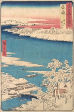 Morning after a Snowfall, the Sumida River, Musashi Province , from the series Views o..., ca. 1853. Creator: Ando Hiroshige.