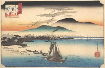 Returning Geese at Katada, 19th century. Creator: Ando Hiroshige.