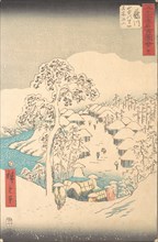 Fujikawa; Sanchu Yamanaka no Sato Miyajiyama, 7th month Hare year 1855., 7th month Hare year 1855. Creator: Ando Hiroshige.