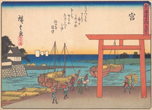 Miya, from the series The Fifty-three Stations of the Tokaido Road, early 20..., early 20th century. Creator: Ando Hiroshige.