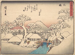 Mishima, from the series Fifty-three Stations of the Tokaido Road (Tokaido gojusan tsu..., ca. 1838. Creator: Ando Hiroshige.