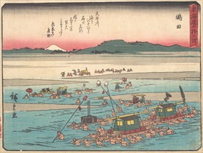 Shimada; Oigawa Shun-Gan, Banks of the Oi River, ca. 1838., ca. 1838. Creator: Ando Hiroshige.