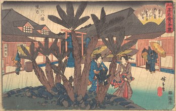 Fukagawa Hachiman Keidai (Niken Jya-ya), ca. 1840., ca. 1840. Creator: Ando Hiroshige.