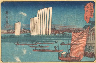 Sailing boats, from the series Twelve Views of Edo, 19th century. Creator: Ando Hiroshige.