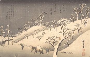 Asukayama in Evening Snow, ca. 1838., ca. 1838. Creator: Ando Hiroshige.