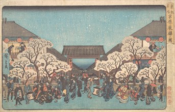 Yoshiwara Yo Zakura no Zu, ca. 1841., ca. 1841. Creator: Ando Hiroshige.