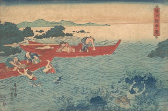 Seishu Awabi-tori no Zu, ca. 1840., ca. 1840. Creator: Utagawa Kunisada.