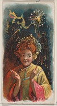 Chinese New Year, from the Holidays series (N80) for Duke brand cigarettes, 1890., 1890. Creator: George S. Harris & Sons.