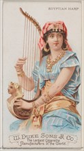 Egyptian Harp, from the Musical Instruments series (N82) for Duke brand cigarettes, 1888., 1888. Creator: Schumacher & Ettlinger.