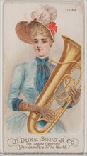 Tuba, from the Musical Instruments series (N82) for Duke brand cigarettes, 1888., 1888. Creator: Schumacher & Ettlinger.