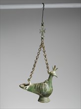Hanging Lamp in the Form of a Peacock, Byzantine, 6th-7th century. The peacock became a Christian symbol in the 300s.