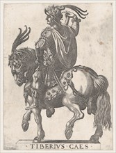 Plate 3: Emperor Tiberius on Horseback, from 'The First Twelve Roman Caesars', 1596.