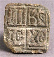 Bread Stamp, Byzantine, 500-900. The stamp would have left the mark 'Jesus Christ Victorious.' consecrated for Divine Liturgy