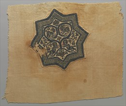 Textile Fragment with Inhabited Vine in an Eight-Pointed Star, Coptic, 5th-6th century.