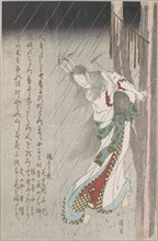 Woman in the Rain at Midnight Driving a Nail into a Tree to Invoke Evil on Her Unfaithful Lover, 19th century.