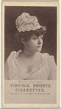 Marie Jaensen, from the Actresses series (N67) promoting Virginia Brights Cigarettes for Allen & Ginter brand tobacco products, ca. 1888.