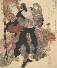 Chinese Warrior Carrying a Child upon His Shoulders, ca. 1825.