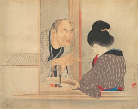 A Scolding (Ochiyo), illustration from Bugei Kurabu (Literary Club).