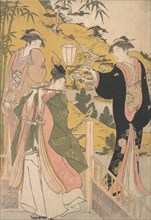 Yoshitsune Serenading Jorurihime, ca. 1785.
