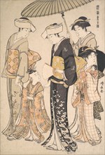 High-Ranking Samurai Girl with Four Attendants, from the series A Brocade of Eastern Manners (Fuzoku Azuma no nishiki), ca. 1784.