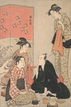 The Kabuki Actor Sawamura Sojuro III and Courtesans, ca. 1783-84.