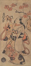 The Actor Ikushima Daikichi as a Woman Standing under an Ume Tree, ca. 1705.