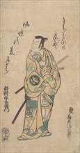 The Actor Ichimura Uzaemon VIII as a Samurai in Green and Yellow Robes, ca. 1742.